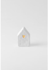 Raeder Huis  porselein met gouden hartje - 6x4x9,5 cm
