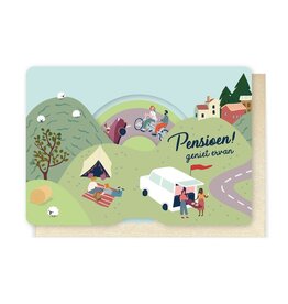 Enfant Terrible Wenskaart - Pensioen! Geniet ervan - Dubbele kaart + Envelop