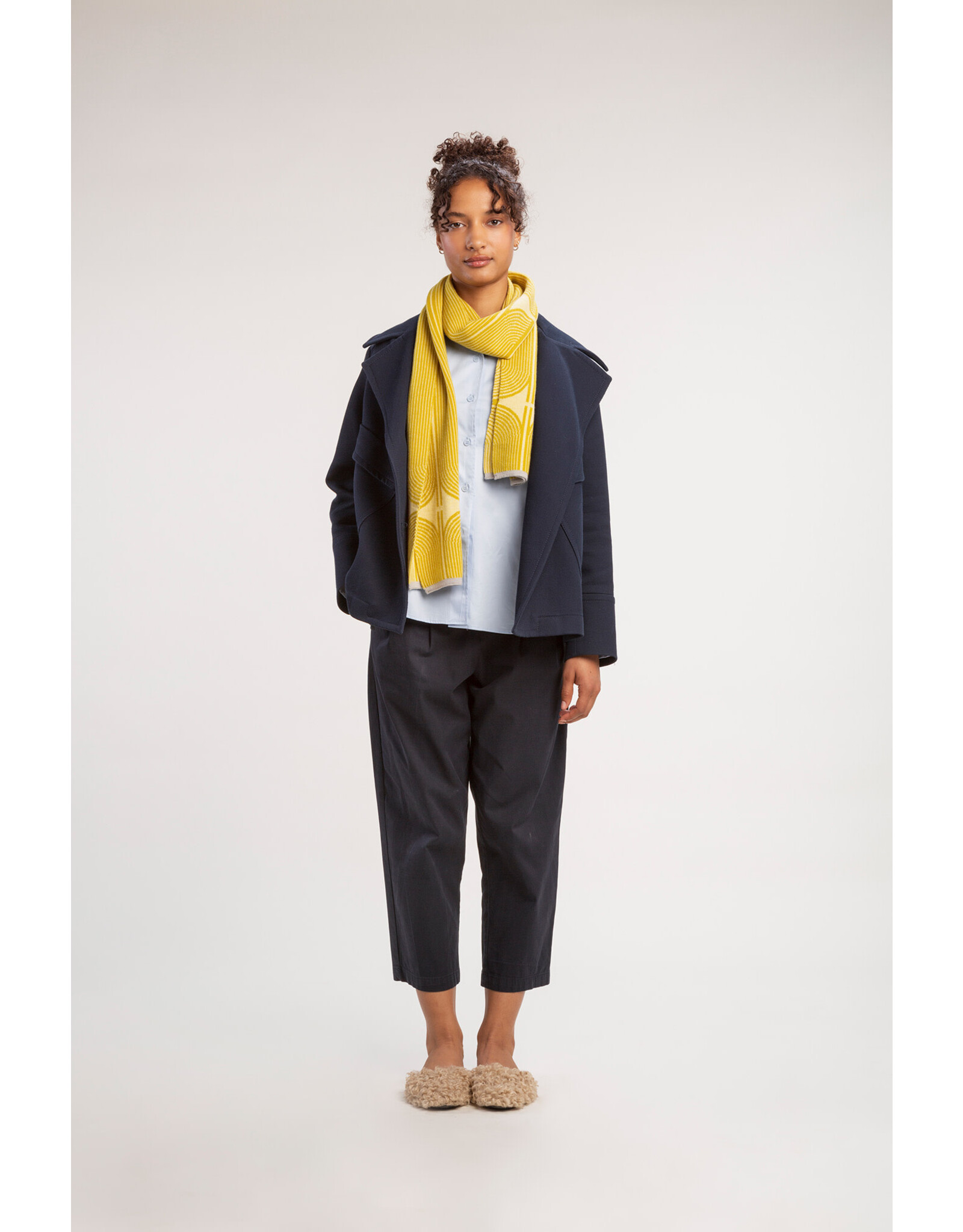 Wolvis Wolvis Sjaal Anni Midi - Sulphur, Lemonade & Icy Blue (170x25 cm)
