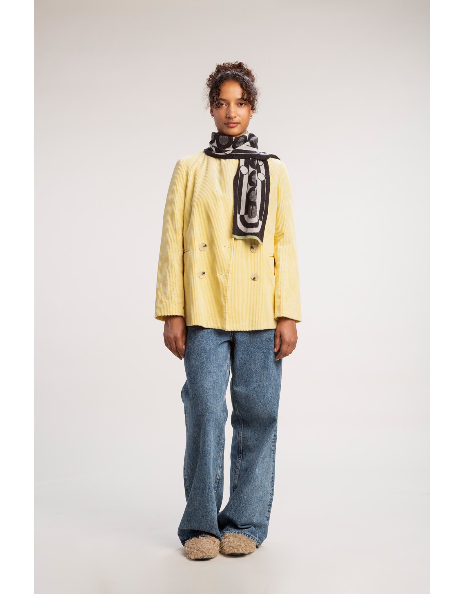 Wolvis Wolvis Sjaal Gunta Mini - Charcoal, Icy Blue & Matcha