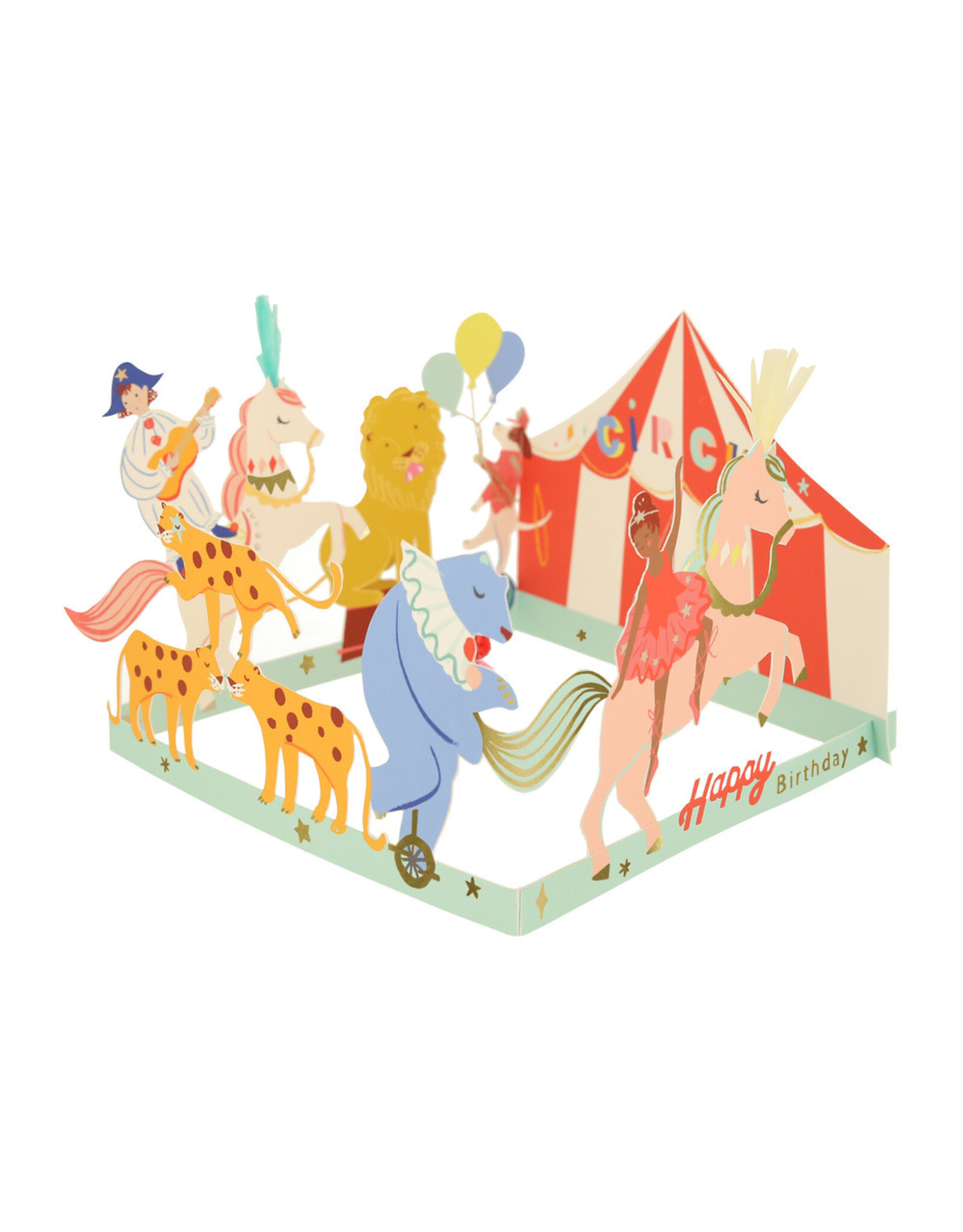 Meri Meri Wenskaart - Circus Concertina + Envelop