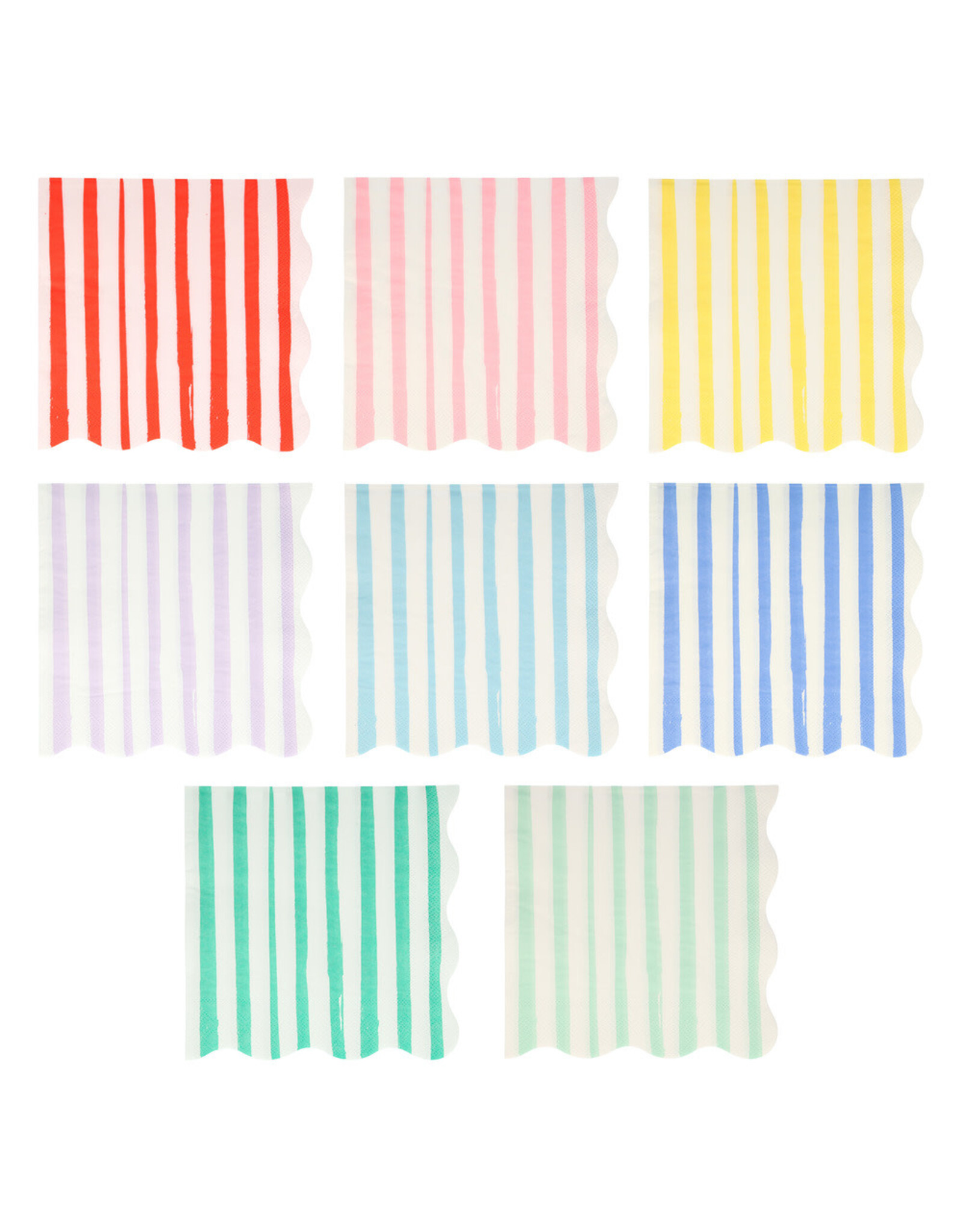 Meri Meri Servetten L - Mixed Stripe - 16,5 x 16,5 cm - 16st in 8 kleuren