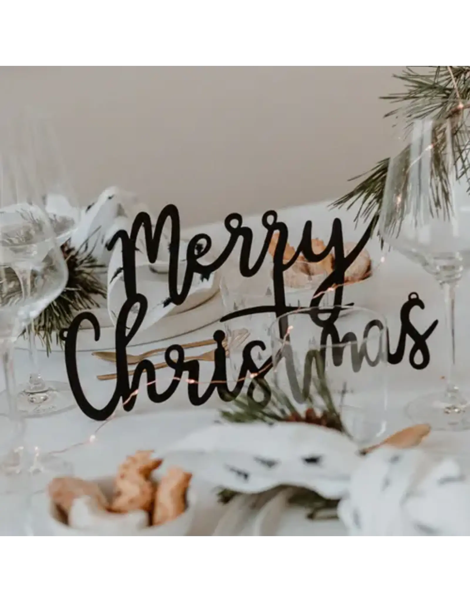 Eulenschnitt Houten letter - Merry Christmas - Zwart - 17 x 30 x 5cm