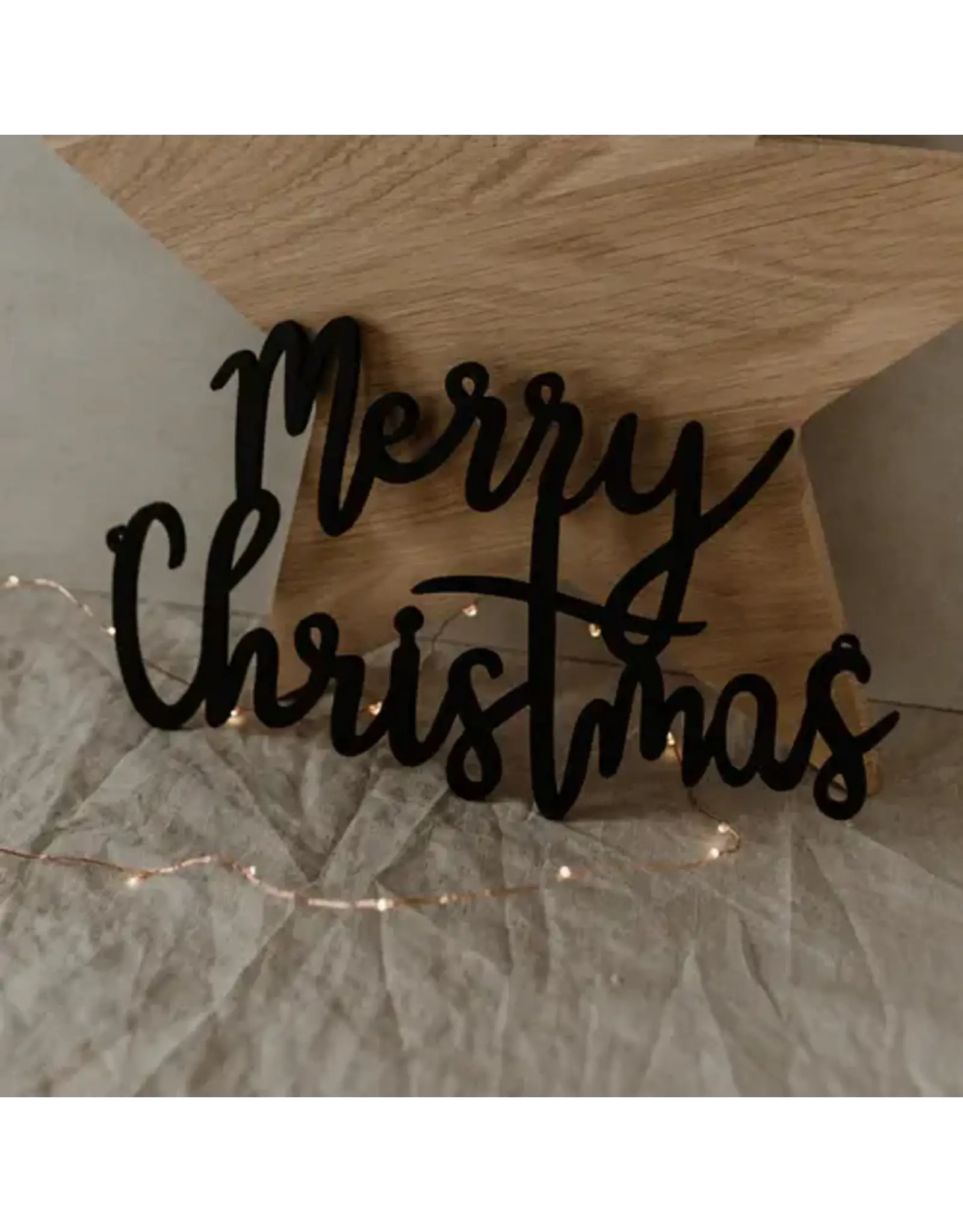 Eulenschnitt Houten letter - Merry Christmas - Zwart - 17 x 30 x 5cm