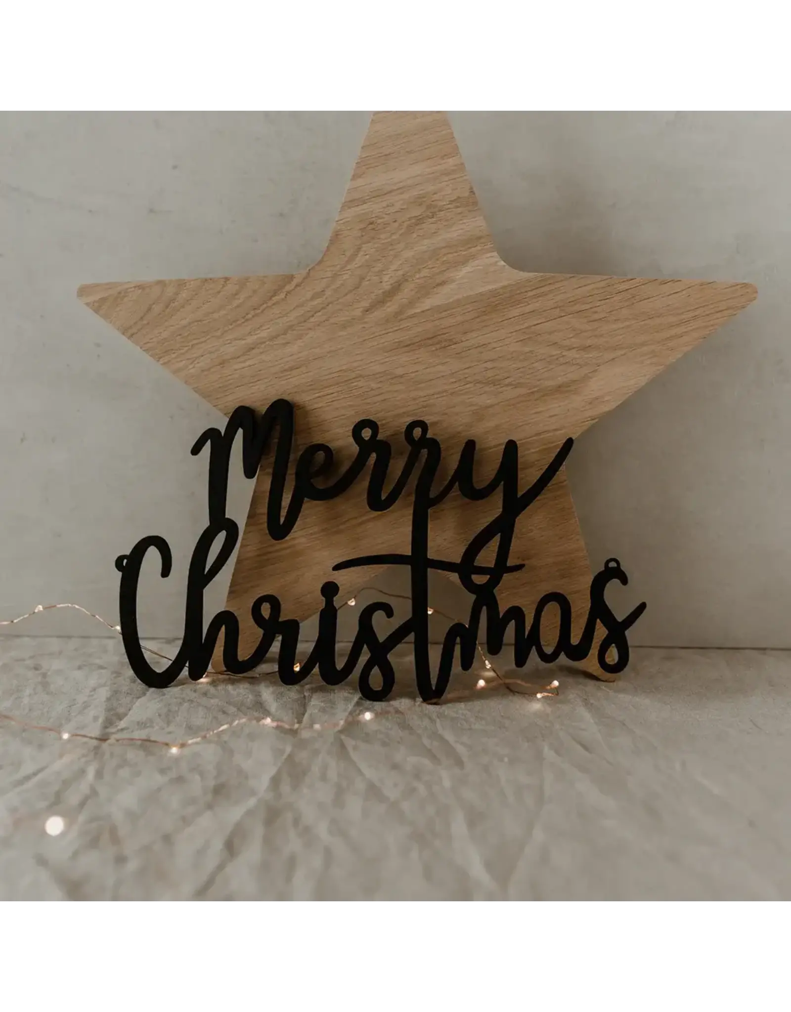Eulenschnitt Houten letter - Merry Christmas - Zwart - 17 x 30 x 5cm