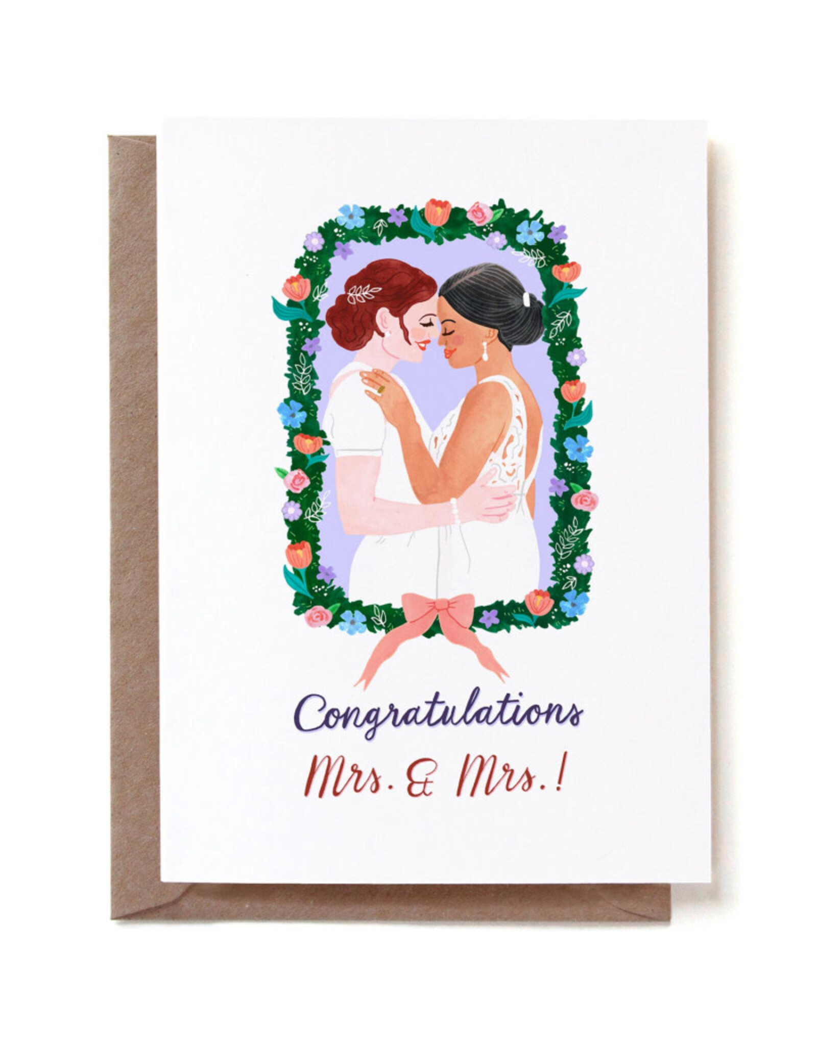 Reddish Design Wenskaart - Congrats Mrs & Mrs - Dubbele kaart + Envelop