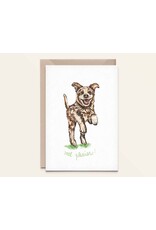 Kathings Wenskaart - Hondje veel plezier - Dubbele kaart + Envelop