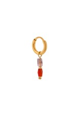 Label Kiki Hoop Single - Terra Red - Goud - RSV