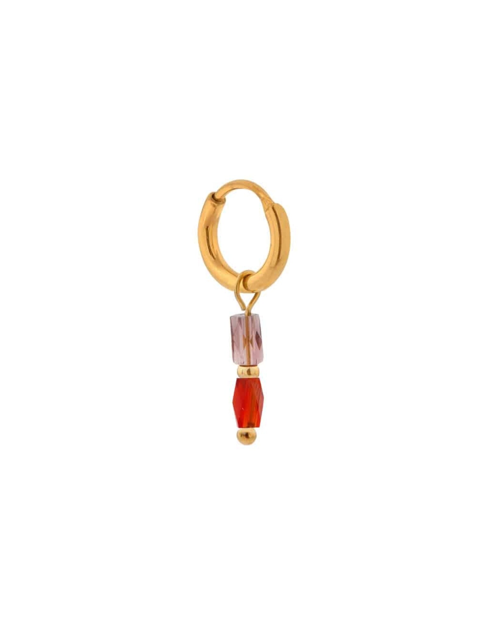 Label Kiki Hoop Single - Terra Red - Goud - RSV