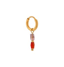 Label Kiki Hoop Single - Terra Red - Goud - RSV