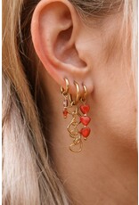 Label Kiki Hoop Single - Terra Red - Goud - RSV