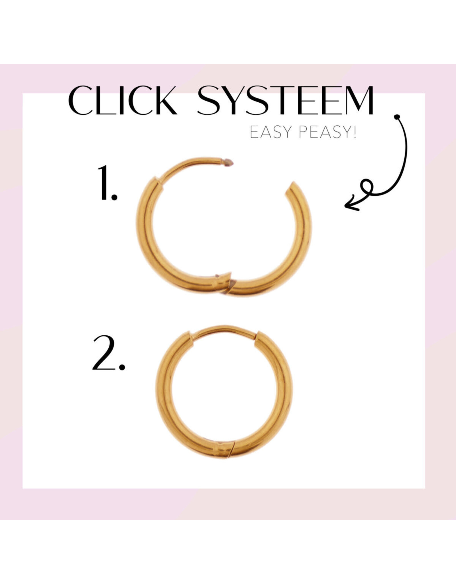 Label Kiki Hoop Single - Terra Red - Goud - RSV
