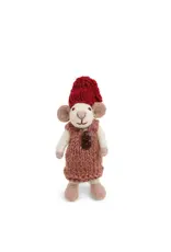 Gry & Sif Witte Muis Baby - Roze jurk