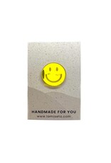 La Miséto Broche Smiley - Mirrored Yellow
