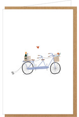 Klein liefs Wenskaart - Tandem - Dubbele kaart + Envelop