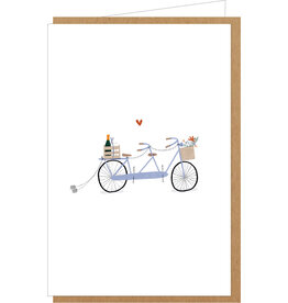 Klein liefs Wenskaart - Tandem - Dubbele kaart + Envelop