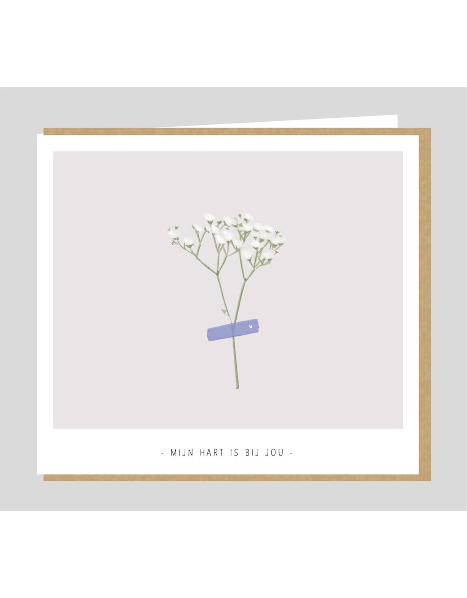 Studio Mie Wenskaart -  Mijn hart is bij jou - 12,5 x 14 cm