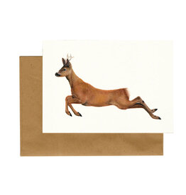 Lonneke Grimbergen Art Wenskaart - Ree maakt een sprong - Postkaart + Envelop