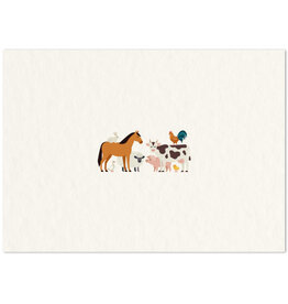 Happy Few Wenskaart - Boerderijdieren - Postkaart + Envelop