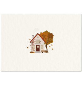 Happy Few Wenskaart - Huisje in de herfst - Postkaart + Envelop