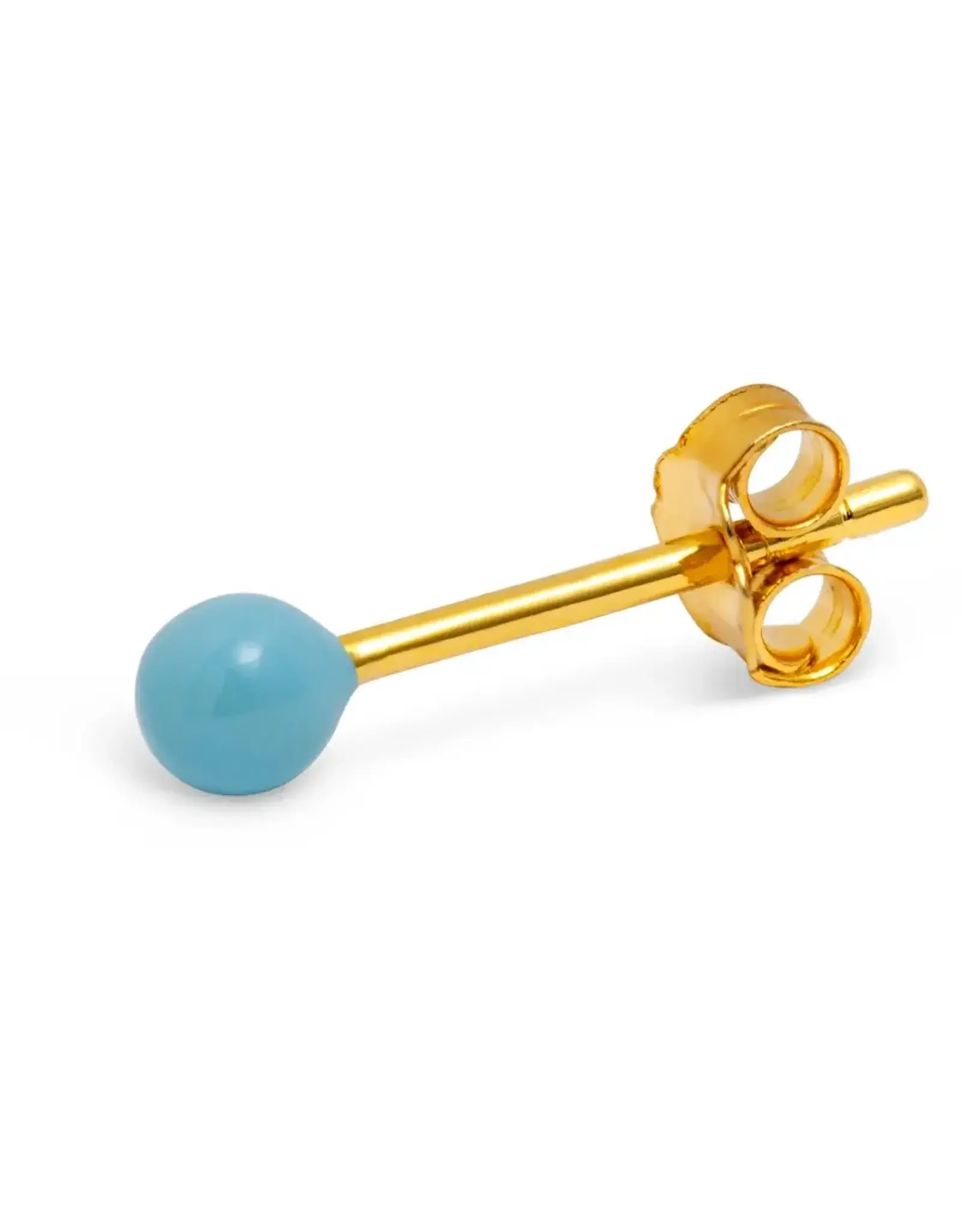 Lulu Copenhagen Oorbel Stud - Color Ball, Light blue - Single - 3mm