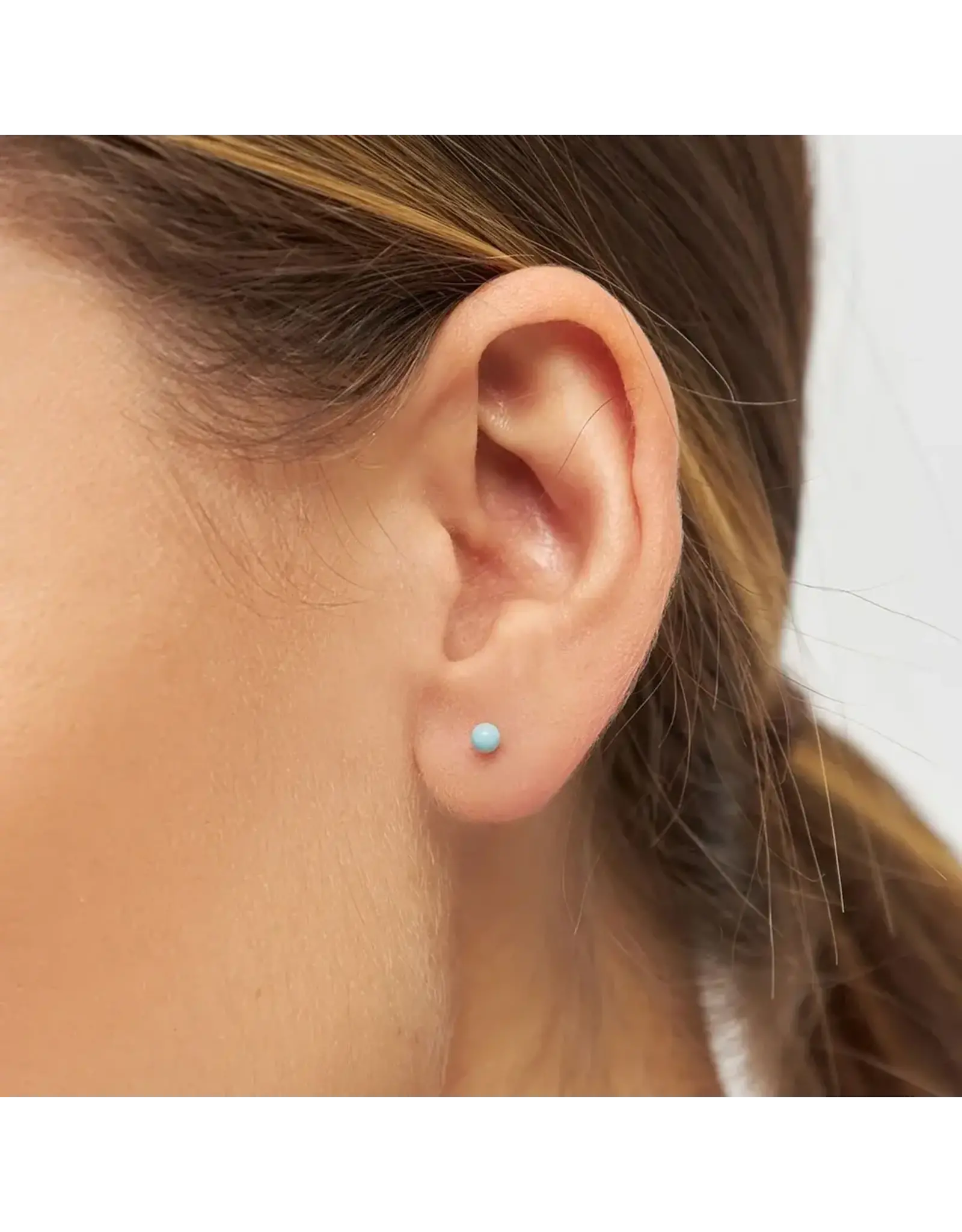 Lulu Copenhagen Oorbel Stud - Color Ball, Light blue - Single - 3mm