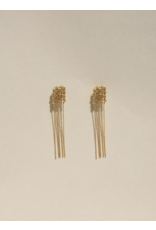 Judith Benita Oorbel Arabesques - Lang - Messing Verguld 24K