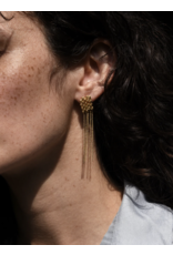 Judith Benita Oorbel Arabesques - Lang - Messing Verguld 24K