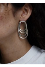 Judith Benita Oorbel  Geste maxi - Zilver - Messing Verguld 24K