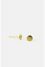 Studio MHL Oorbel MHL - Gehamerd Schijfje, Ø 4mm - Goud - Verguld 18K