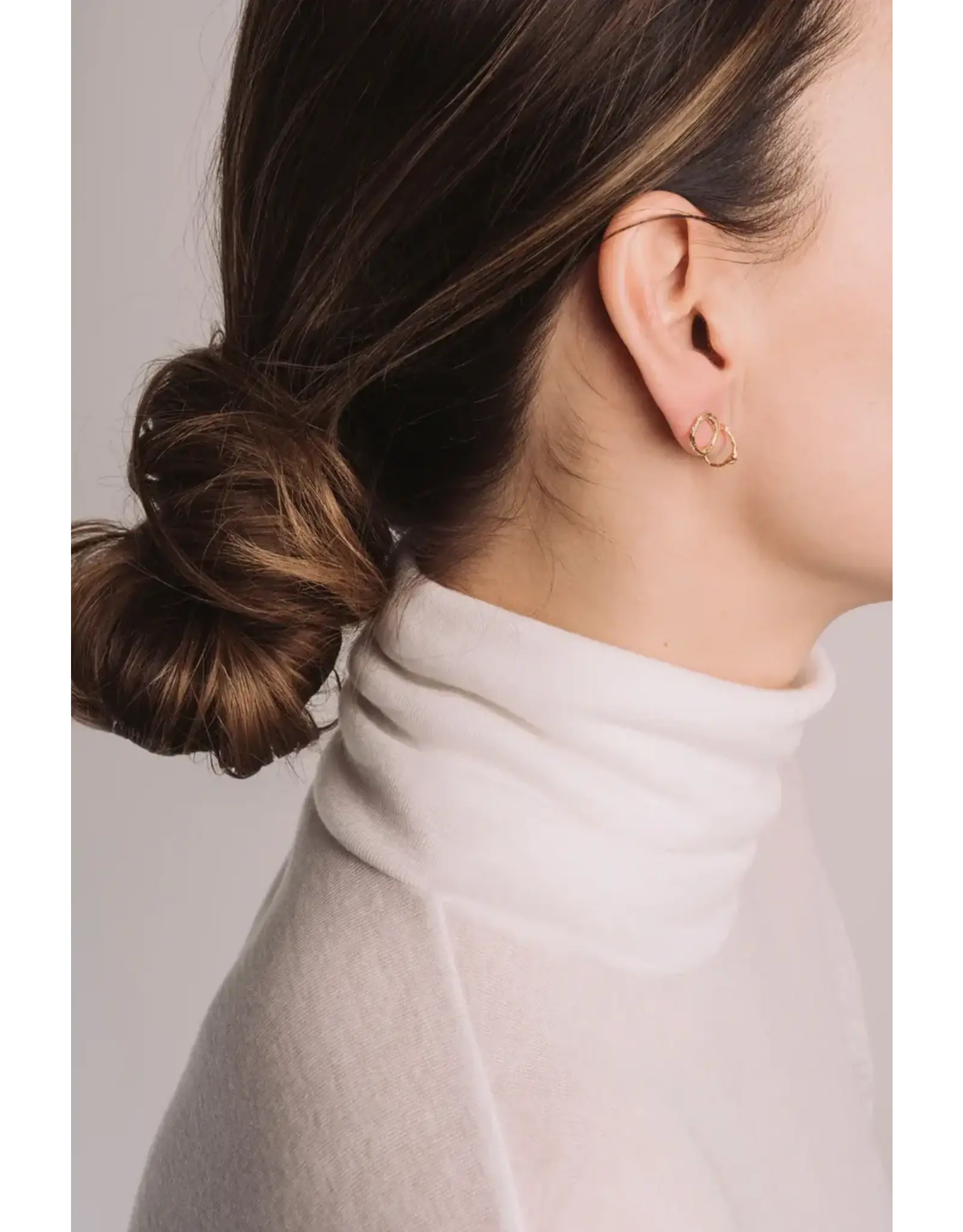 Studio MHL Oorbel MHL - Melted tiny hoops - Goud - Verguld 18K