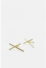 Studio MHL Oorbel MHL - Crossed lines - Goud - Verguld 18K