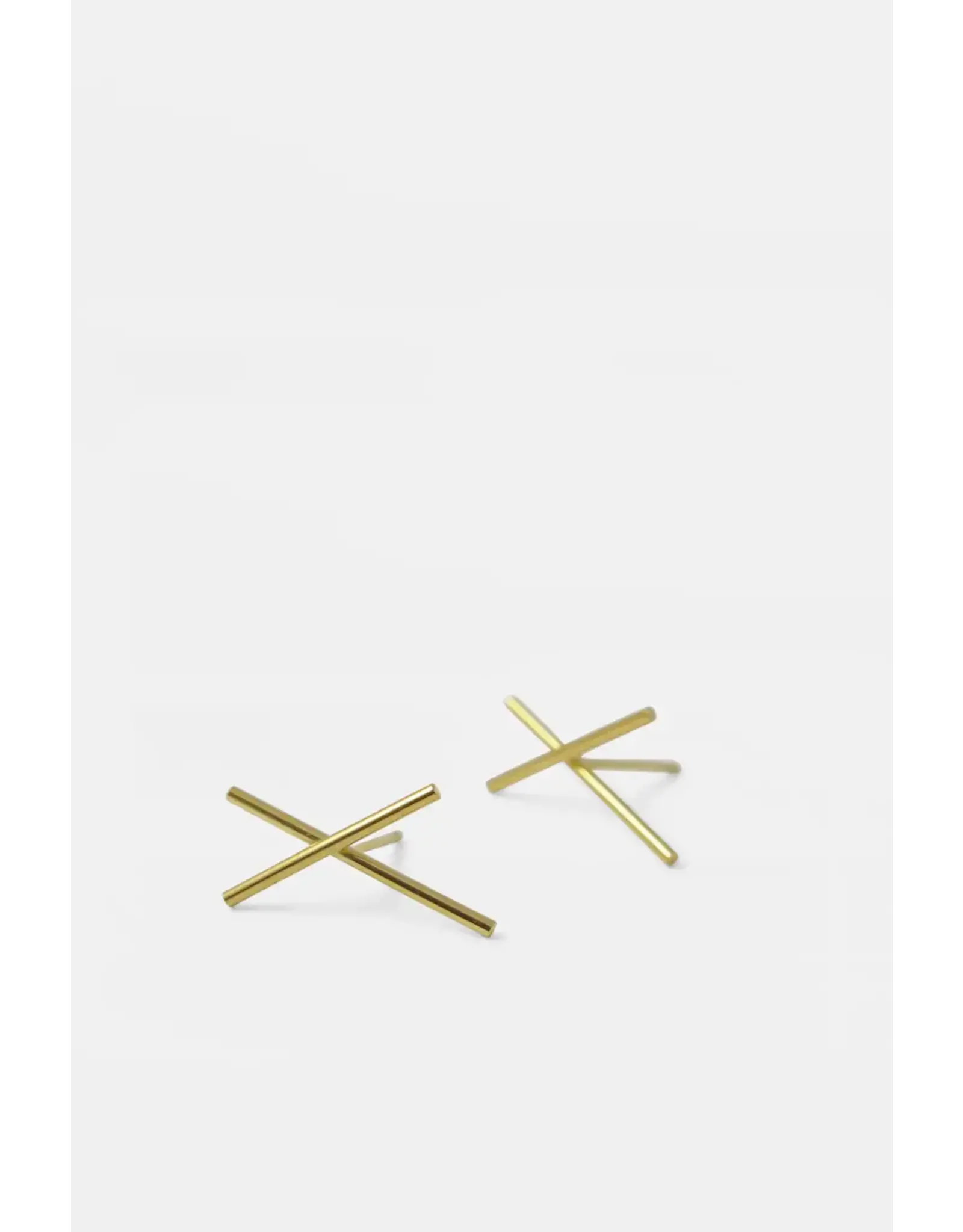 Studio MHL Oorbel MHL - Crossed lines - Goud - Verguld 18K
