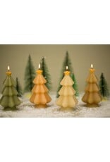 Rustik Lys Kaars - Kerstboom Star - Mosgroen
