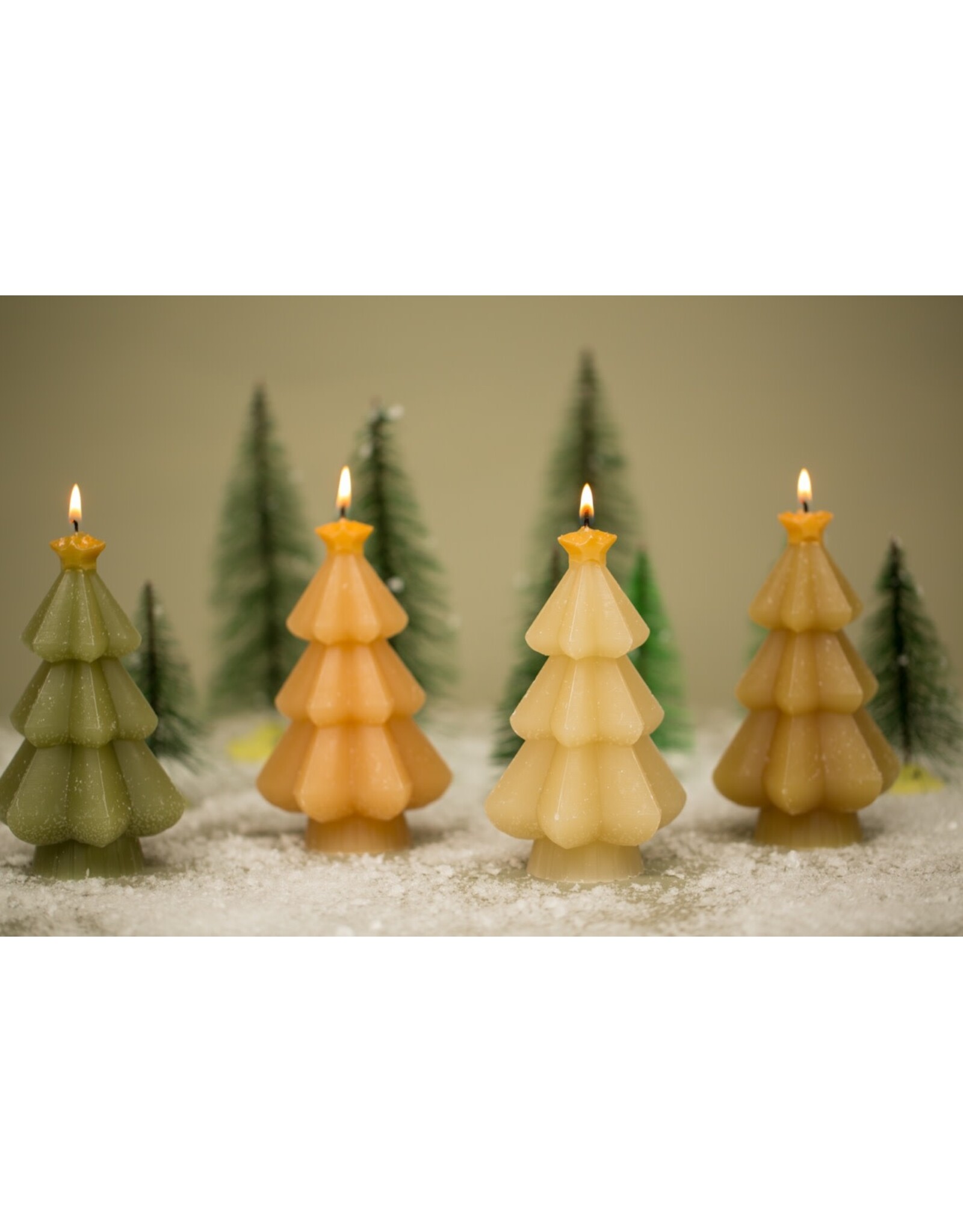 Rustik Lys Kaars - Kerstboom Star - Apricot