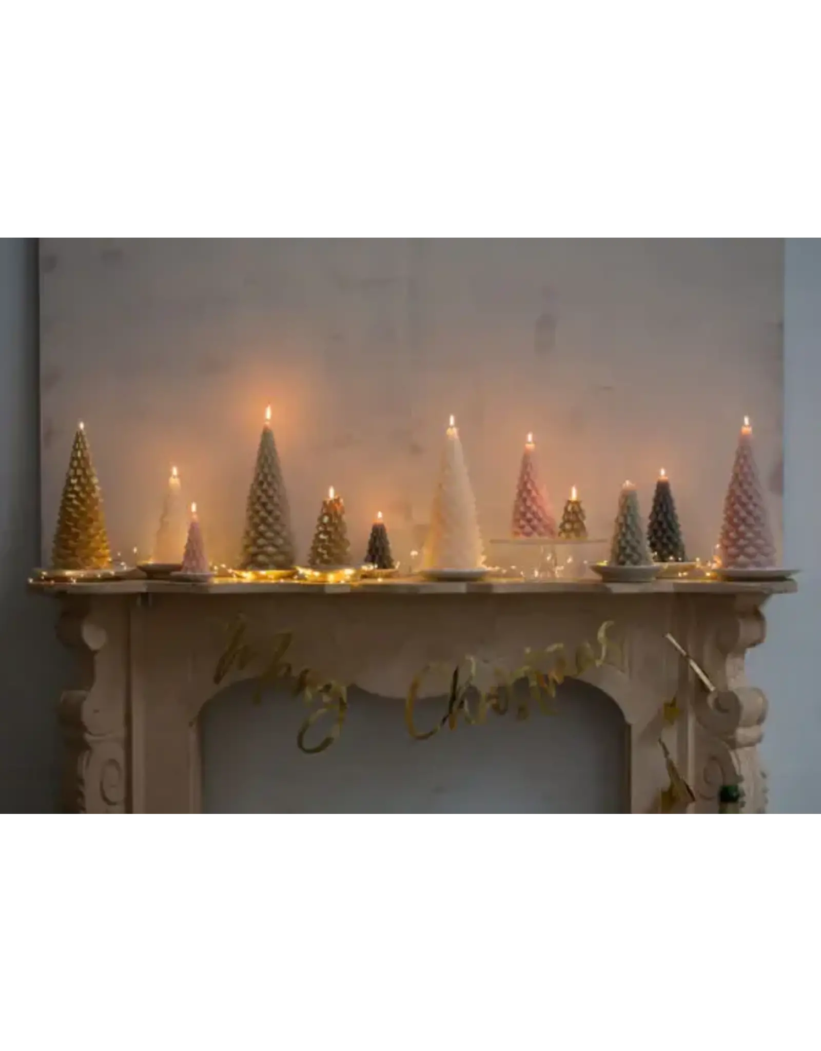 Rustik Lys Kaars - Kerstboom M - Vanilla - 10 x 20cm