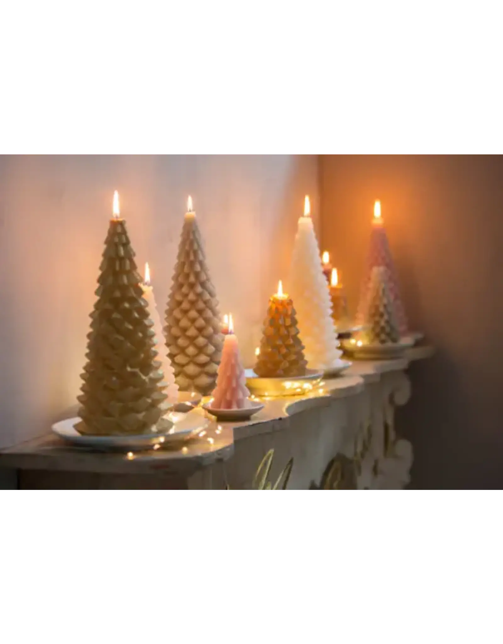 Rustik Lys Kaars - Kerstboom M - Vanilla - 10 x 20cm