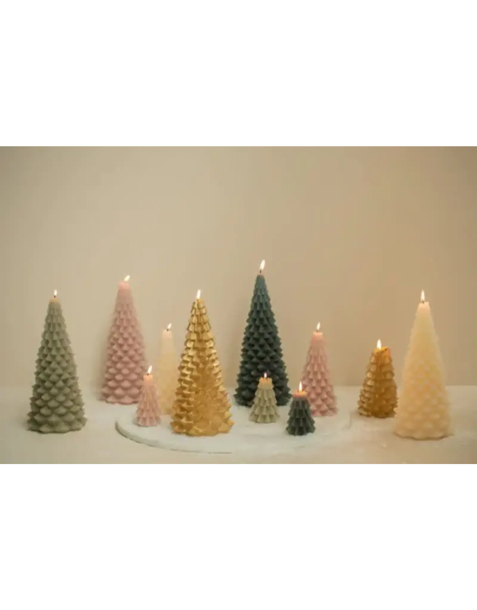 Rustik Lys Kaars - Kerstboom M - Vanilla - 10 x 20cm