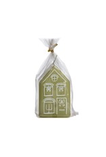 Rustik Lys Kaars - Gingerbread house M - Eucalyptus - 5,5 x9cm