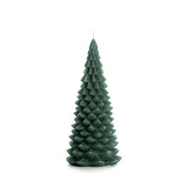 Rustik Lys Kaars - Kerstboom L - Forest Green - 13,5 x 30 cm