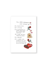 Eat Mielies Wenskaart - Romantic tick box - Dubbele kaart + Envelop