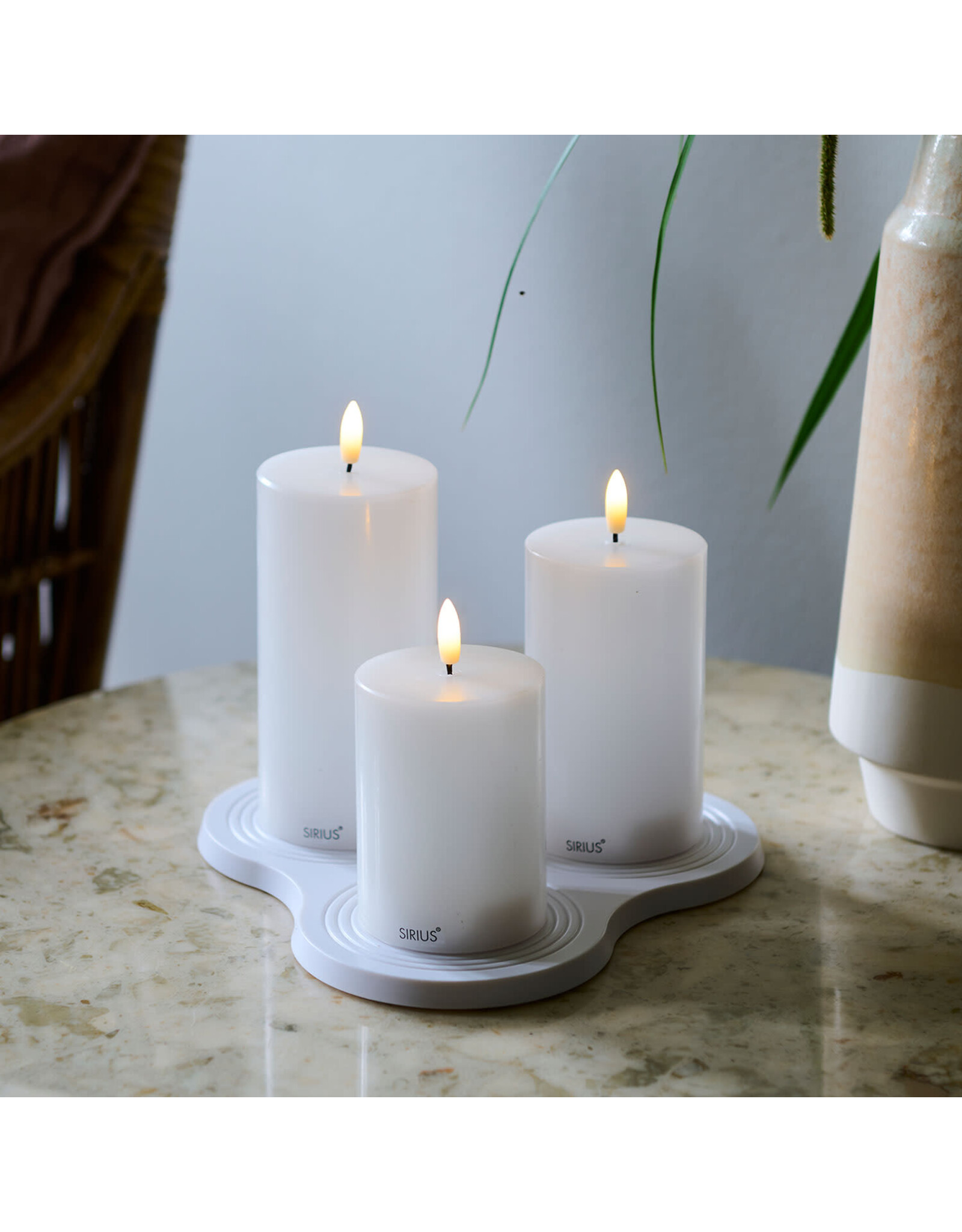Sirius Sille – Oplaadbare LED Kaarsen in Wit (Set van 3)