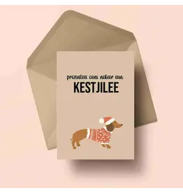 Atelier Moomade Wenskaart - Kerst- Prezentees eens nekeer eun kerstjilee - Postkaart + Envelop