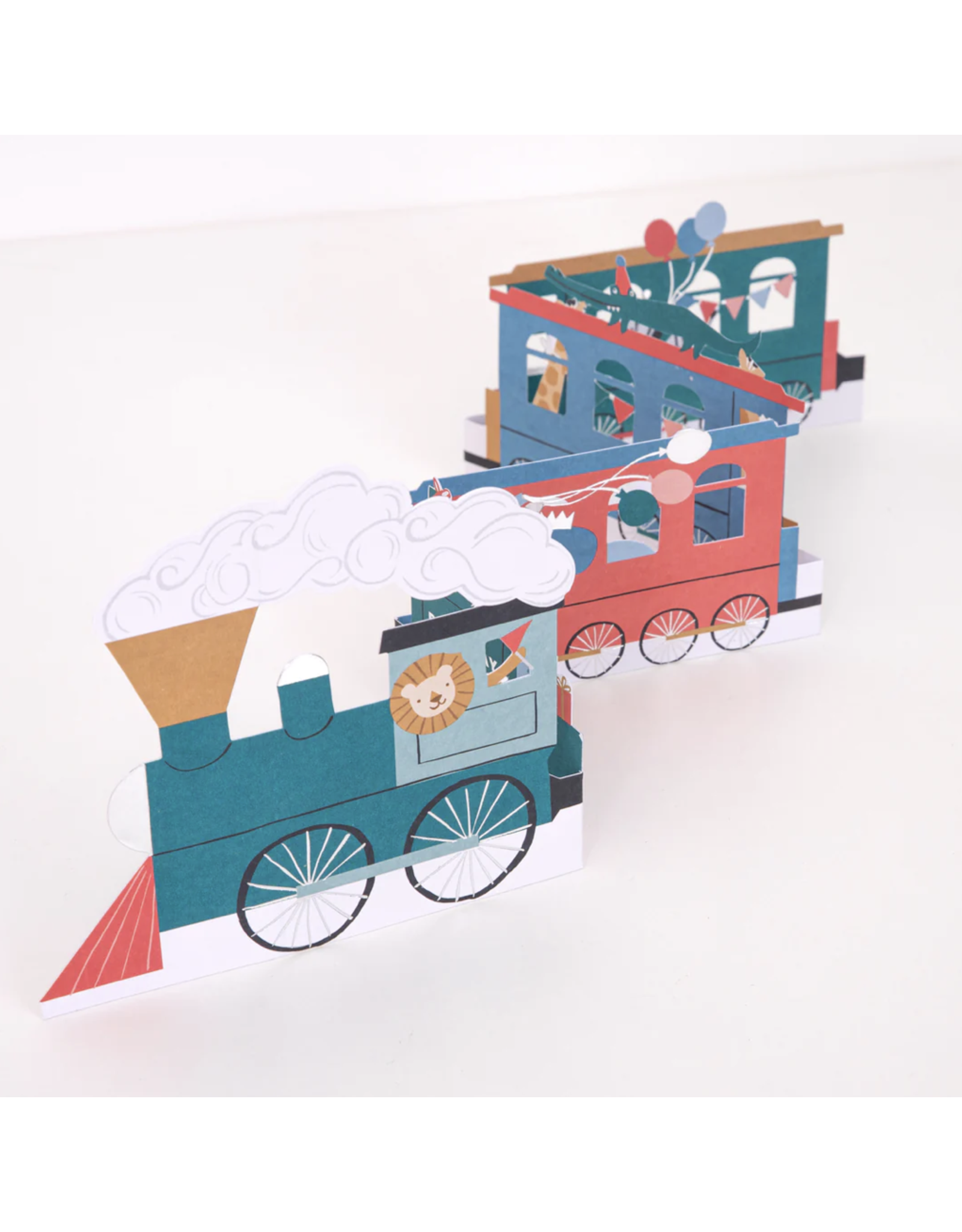 Meri Meri Wenskaart - Birthday train Concertina + Envelop
