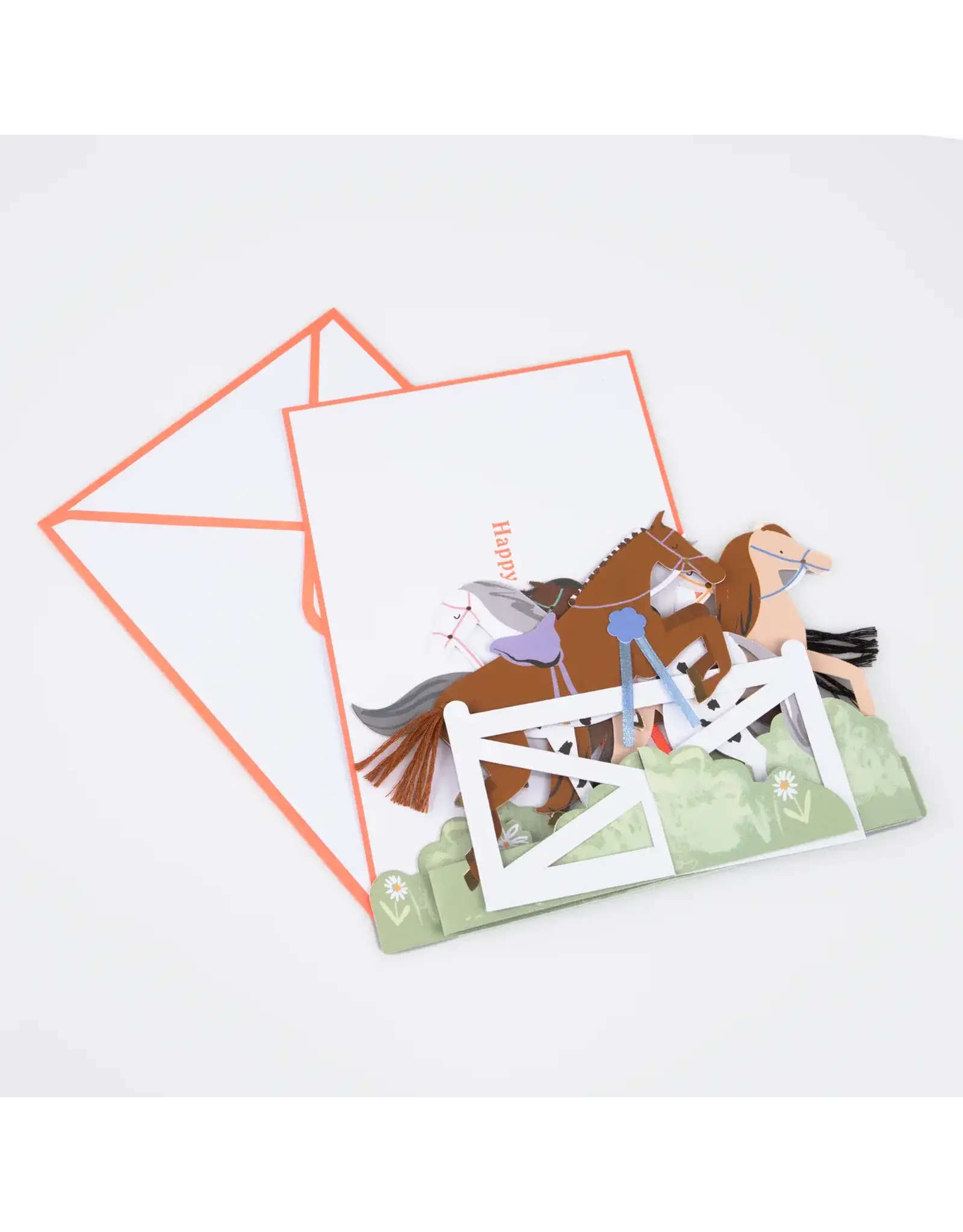 Meri Meri Wenskaart - Horse Concertina + Envelop  - Happy Birthday