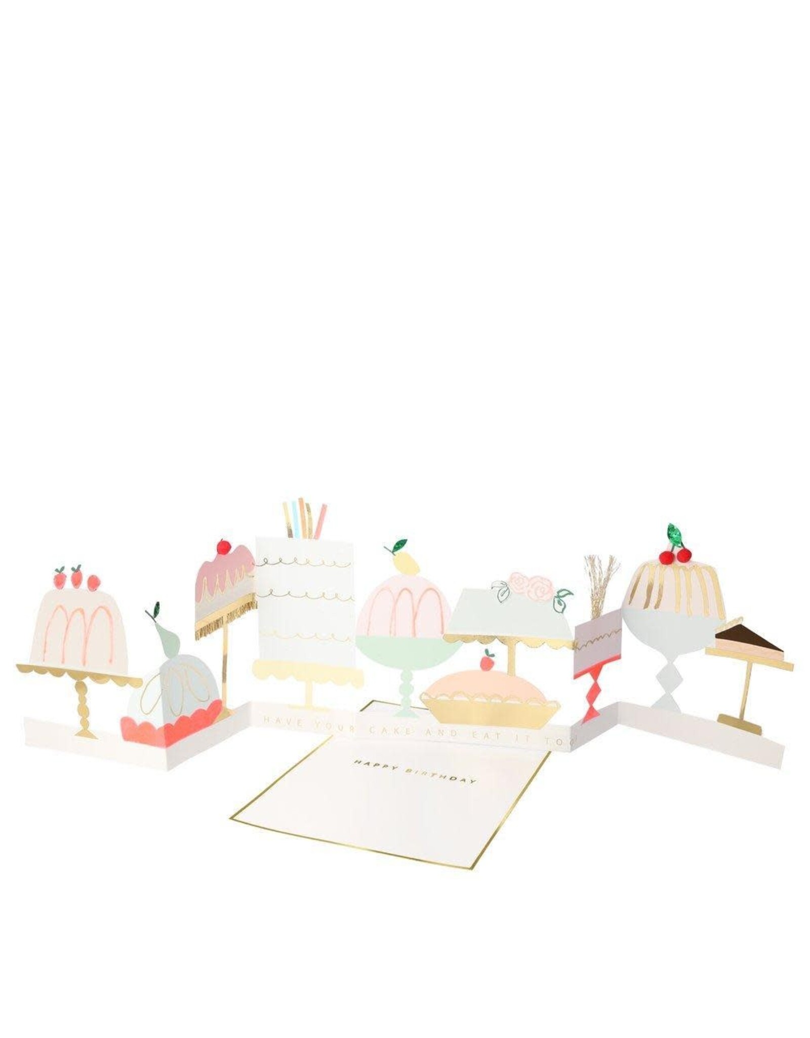 Meri Meri Wenskaart - Cake Concertina + Envelop