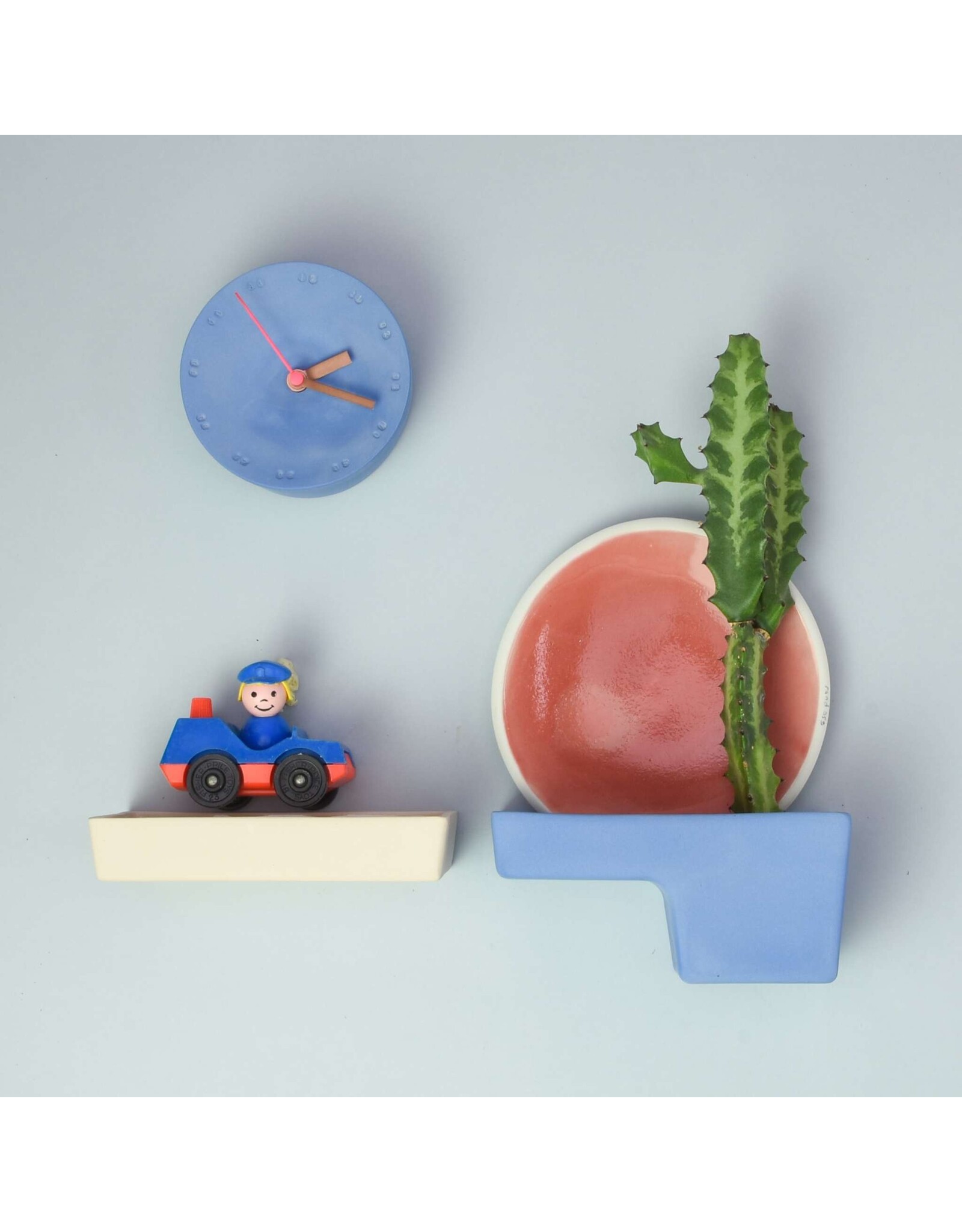 Studio Harm & Elke Klok S - Cobalt, Secondewijzer Fluo Roos - Ø 10