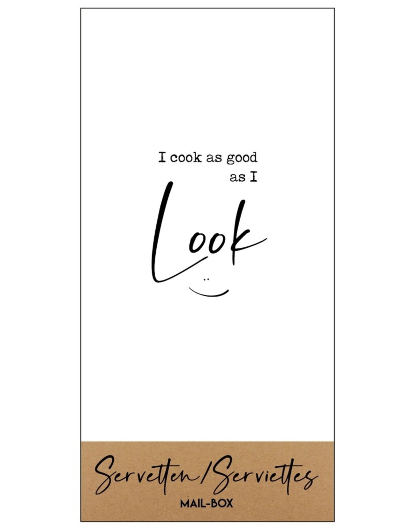 Mail-Box Servetten - I cook as good as I look - 20 x 10 cm - 15st