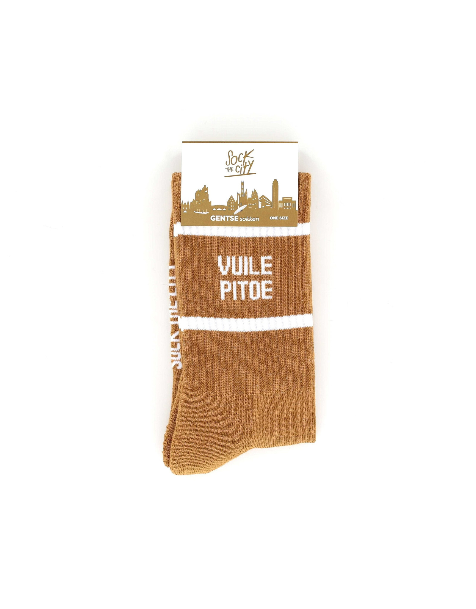 Sock The City Gentse sokken - Vuile pitoe, Camel - Katoen - One size