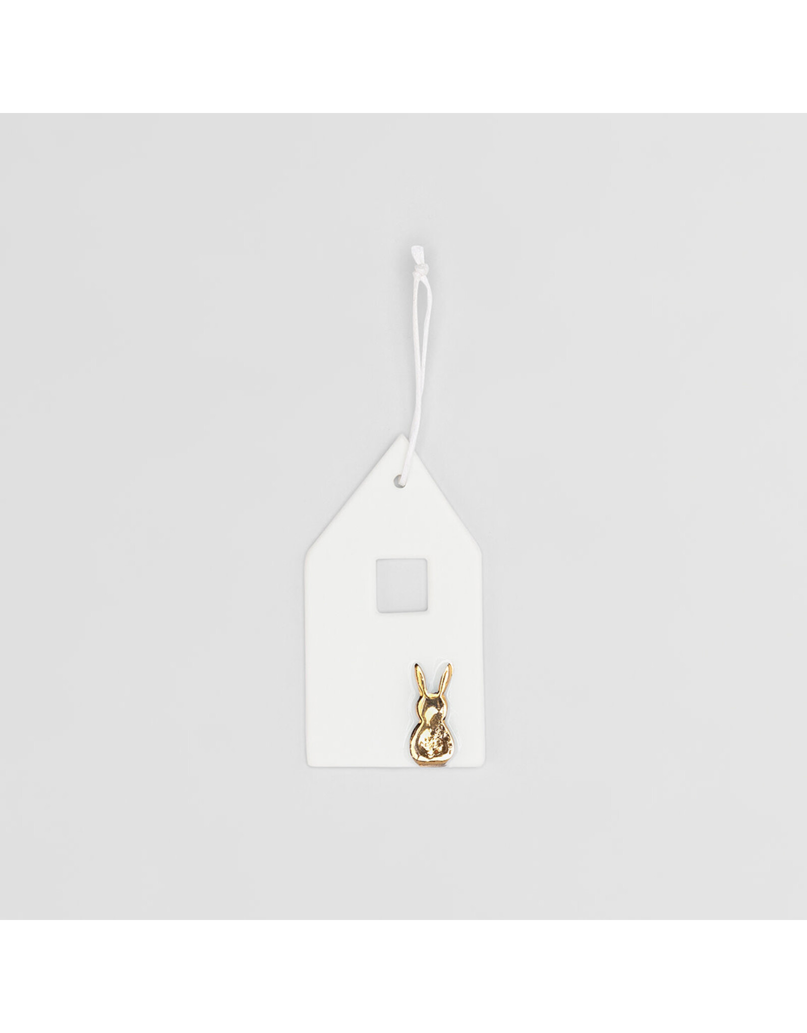 Raeder Hanger - Huisje met Konijntje - 8 x 4,3cm